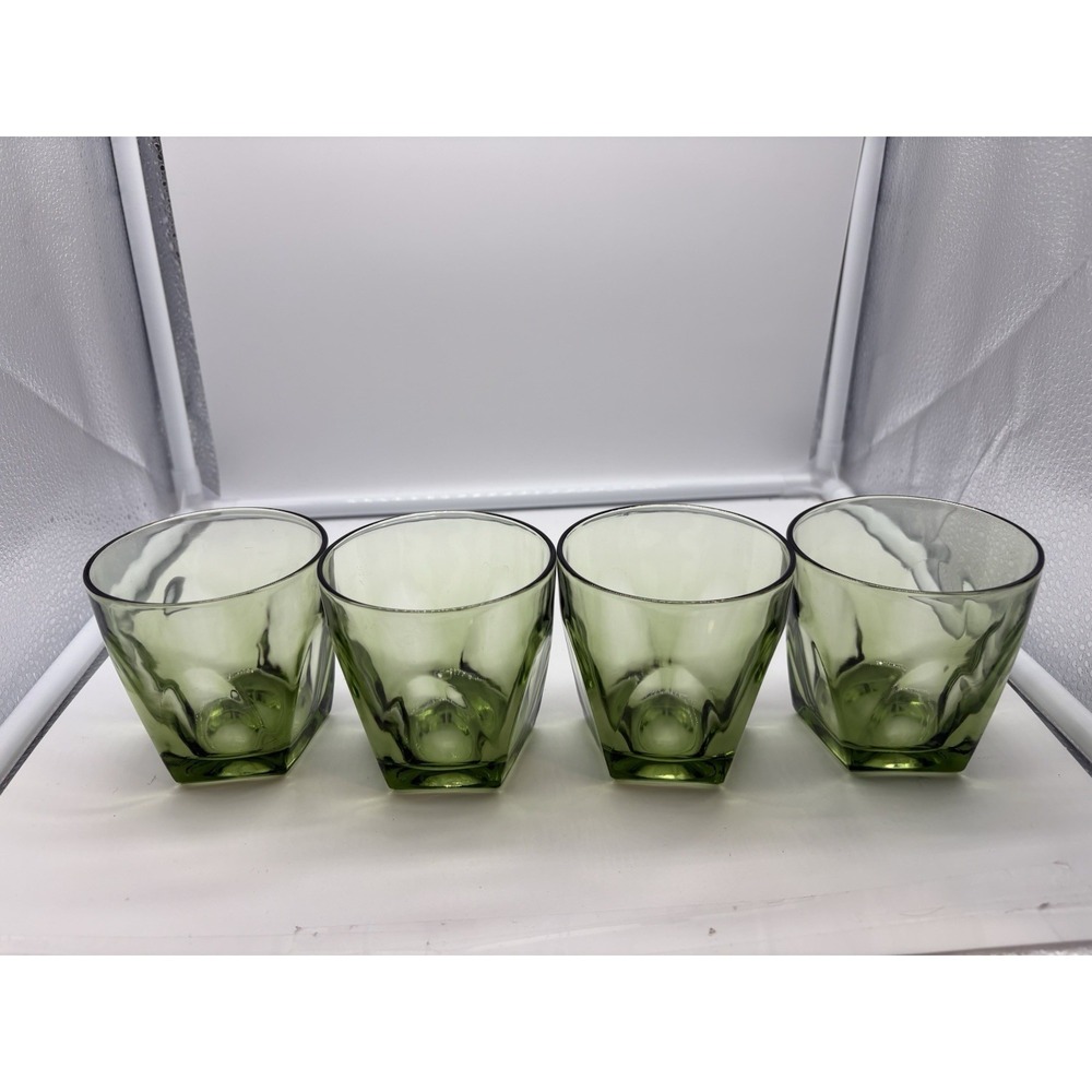 vintage box set of Hazelware "Normandy" rocks glasses by Brockway Glass Company.
